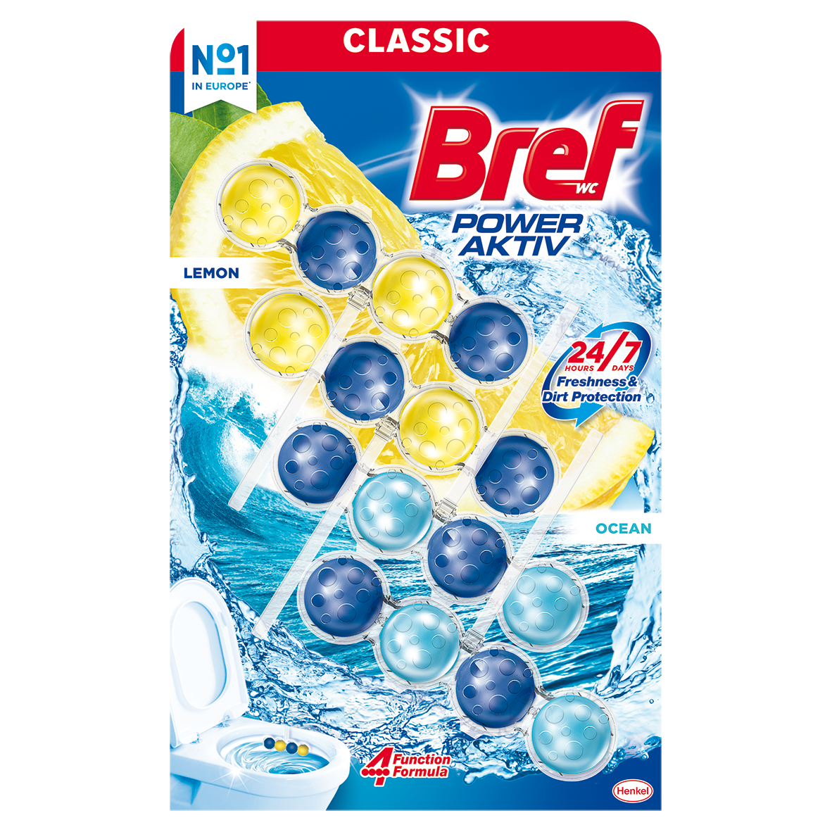 Bref Power Aktiv Lemon/Ocean 4x50g — фото 1