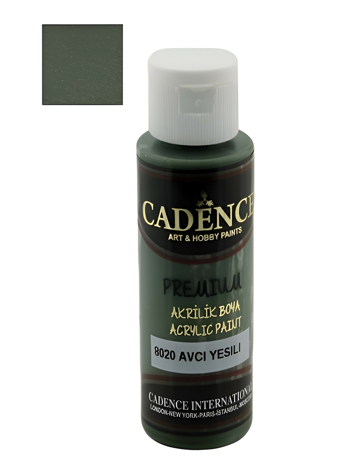 Акриловая краска Cadence Premium Acrylic Paint, 70 мл. Hunter Green-8020