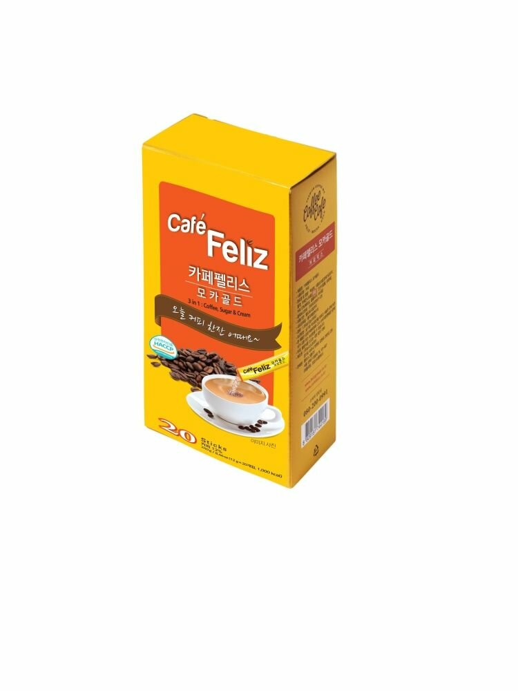 Feliz Напиток кофейный растворимый 3 в 1 мокка 12 гр х 20 шт, 1 уп.