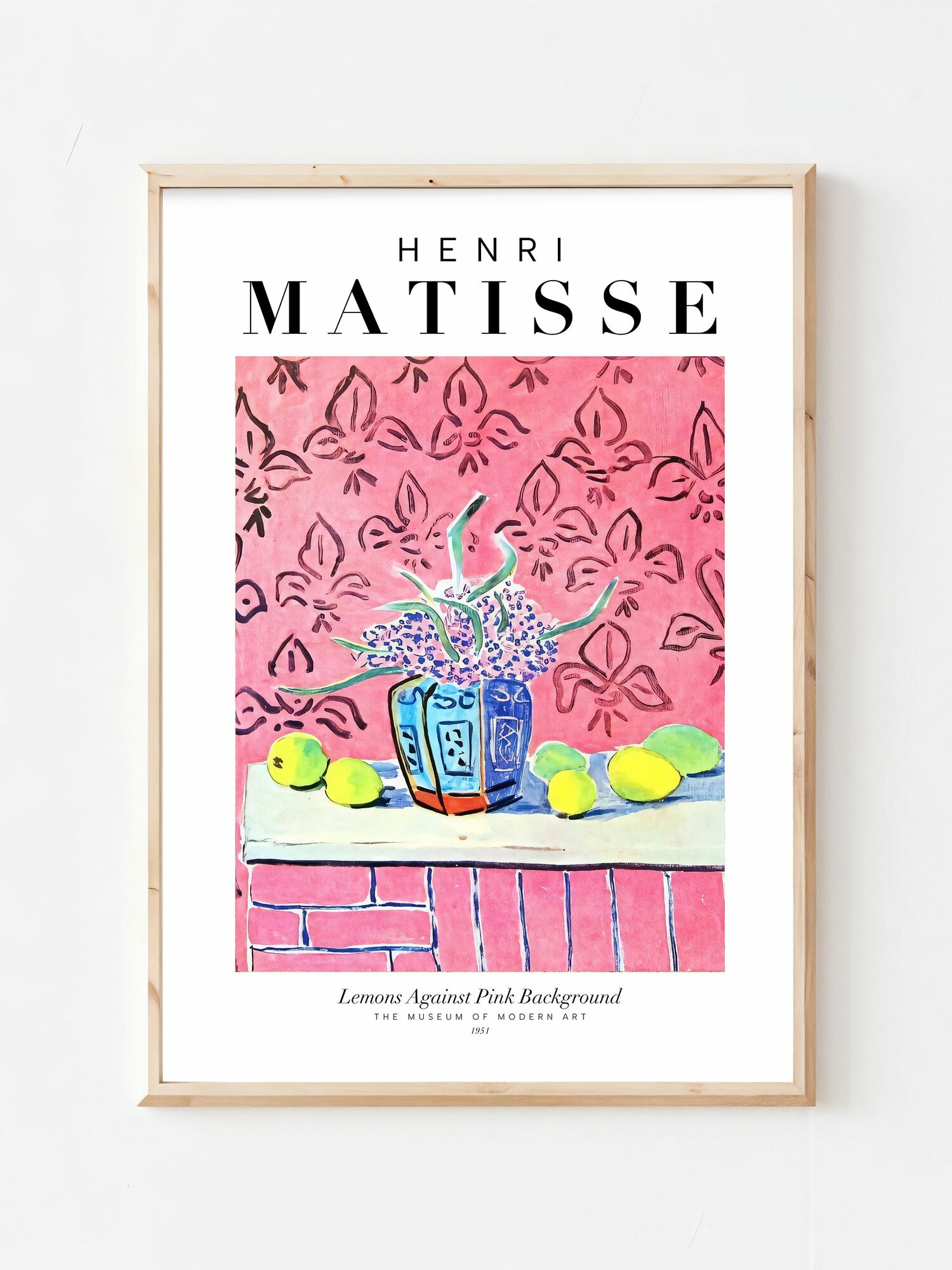 Постер Henri Matisse "Lemons Against Pink Background" формат А3