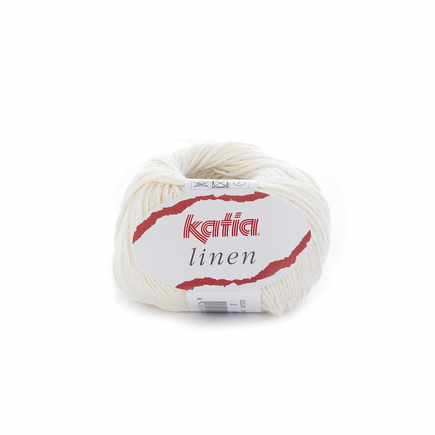 Пряжа для вязания Katia Linen (03 Ecru) 1 моток 50 г/112 м