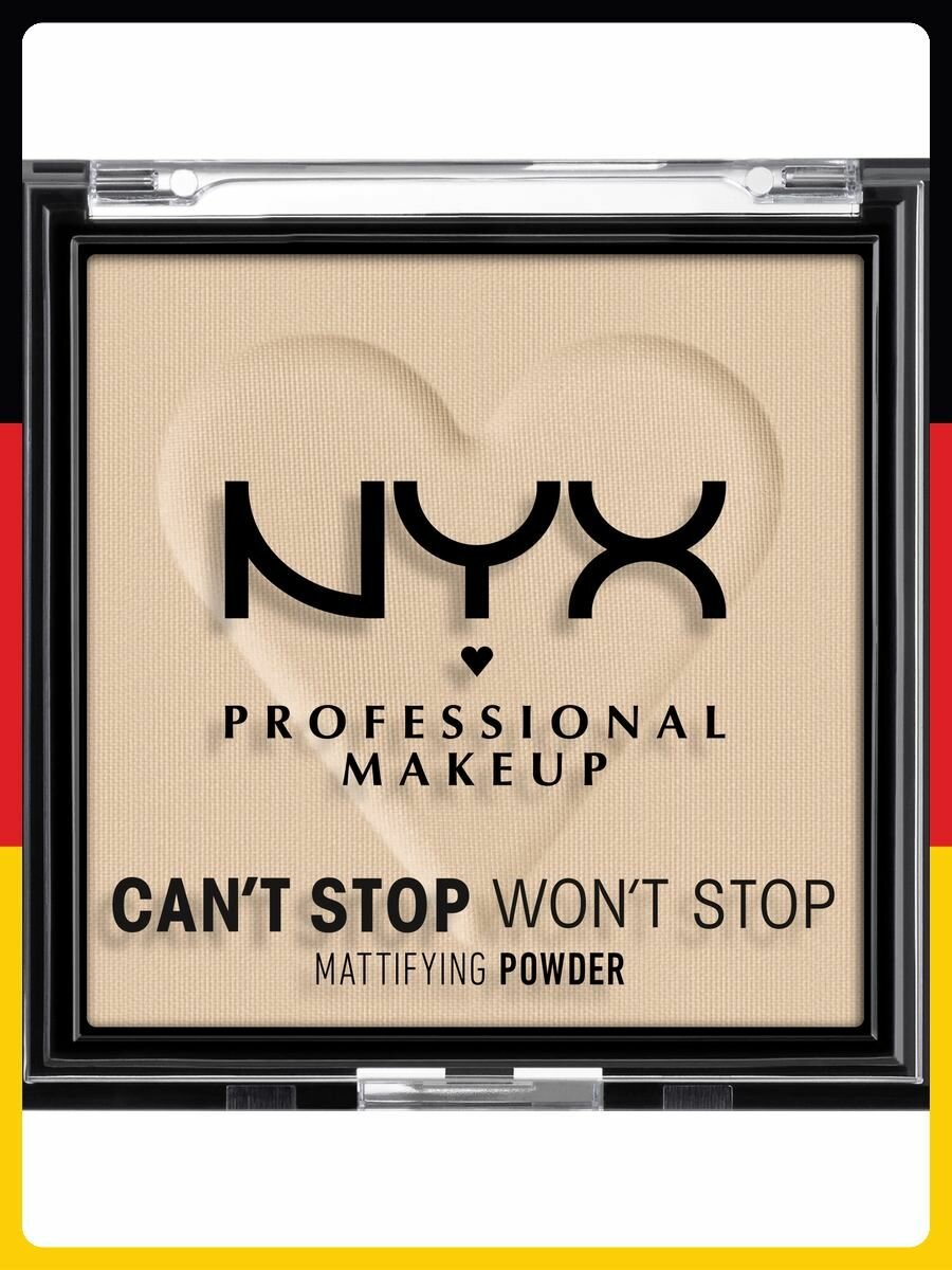 Тональный крем NYX PROFESSIONAL MAKEUP Can't Stop Won't Stop Mattifying Powder, Light Medium-03, 1 piece.