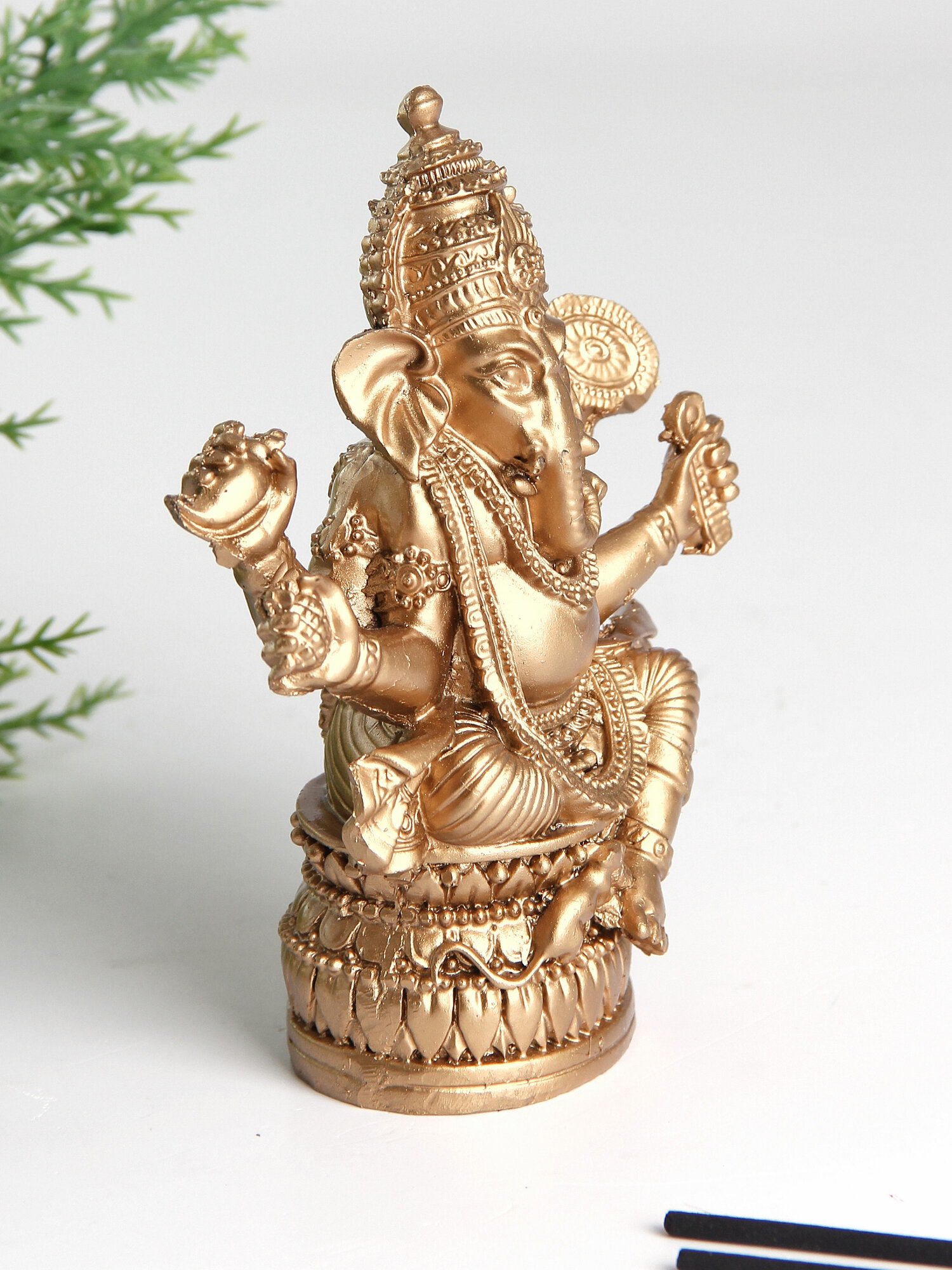 Ганеша 12,5 см под бронзу "Перо Павлина" — фото 1