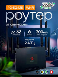 Металлический Wi-Fi роутер 4G LTE модем cat.6, с возможностью подключения выносной антенны, все операторы связи