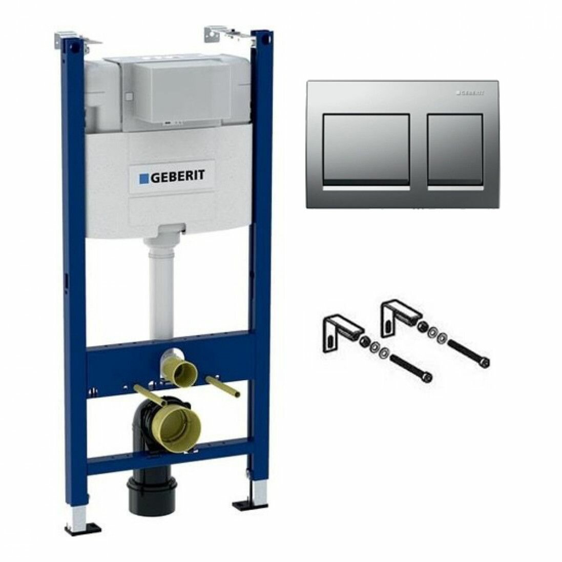 Инсталляция для унитаза Geberit Duofix Alpha со смывным бачком и с кнопкой смыва квадрат