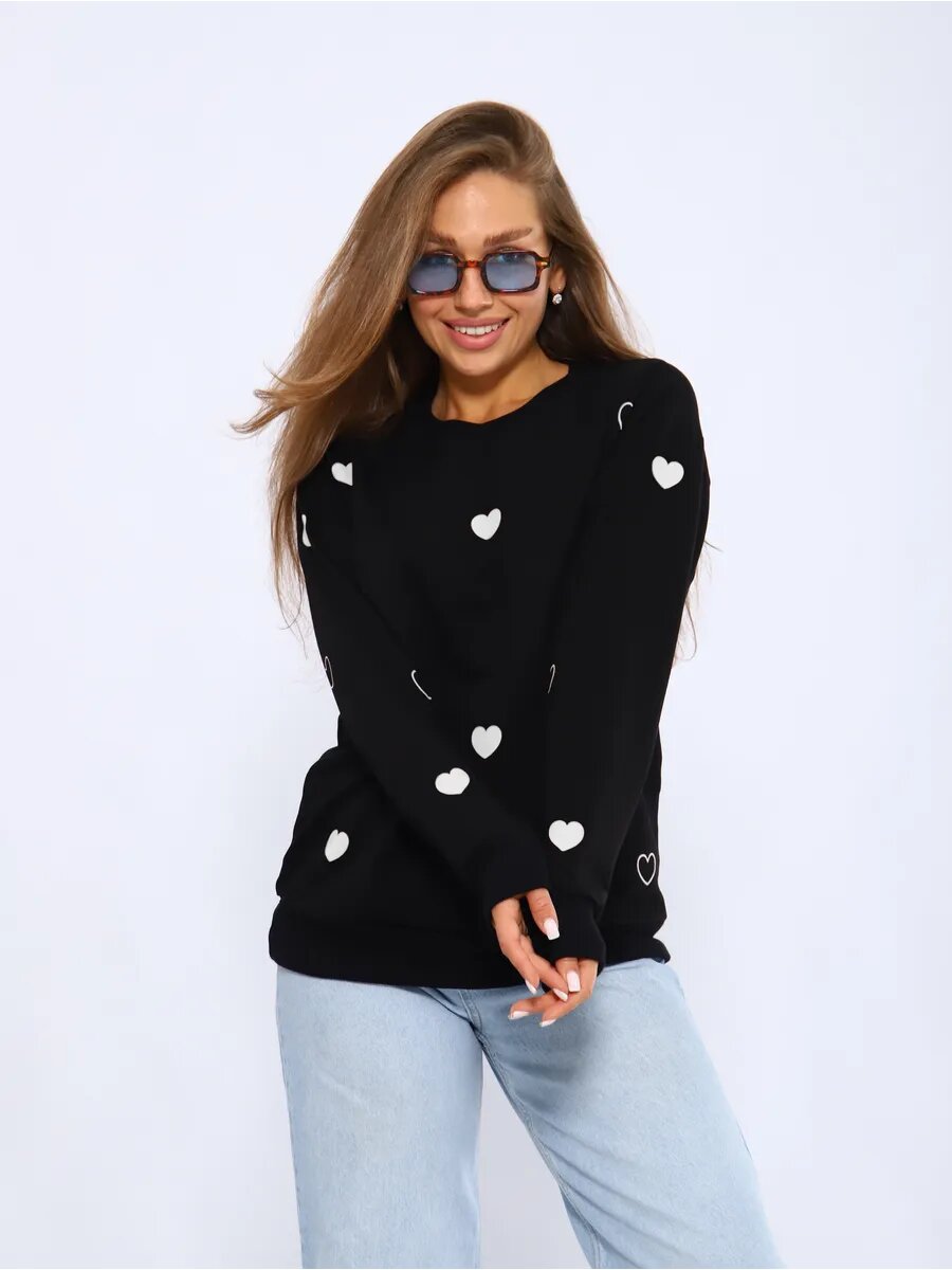 Свитшот ОDЕНЬ, размер 46, , черный — фото 1