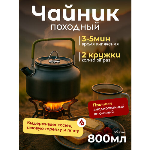 Туристический чайник / Чайник для походной газовой плиты /костровой для туризма