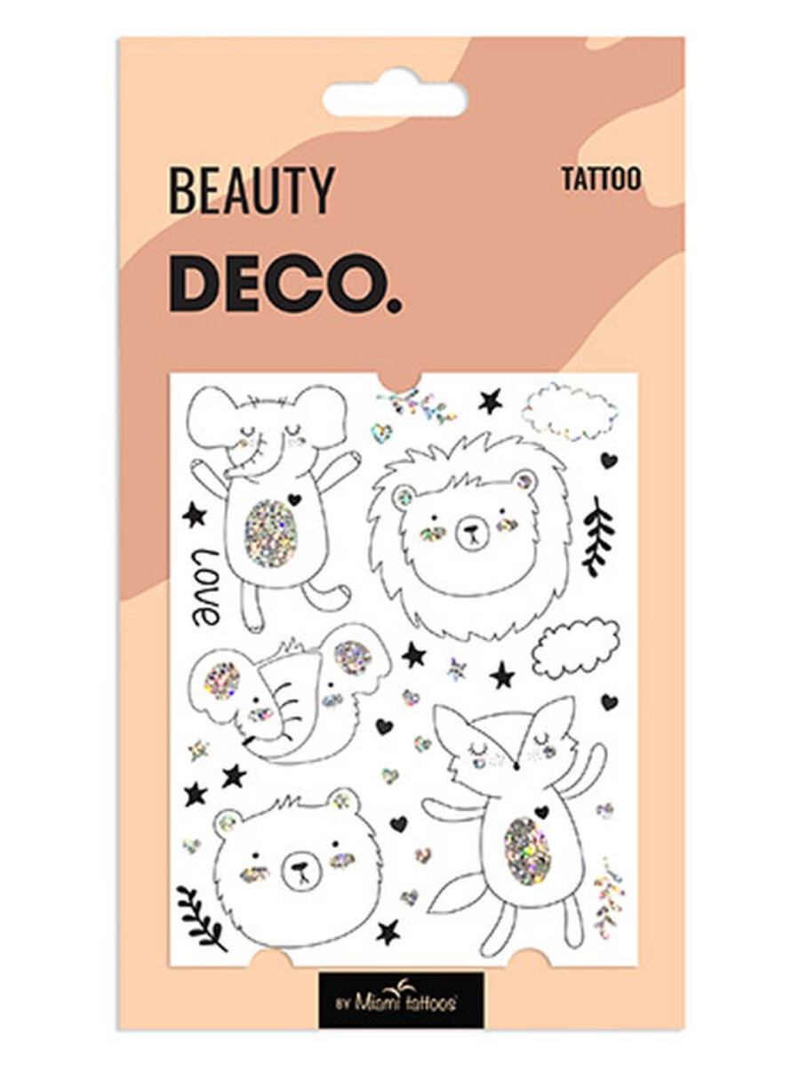 Татуировка для тела DECO. CARTOON by Miami tattoos переводная (Lions friends)