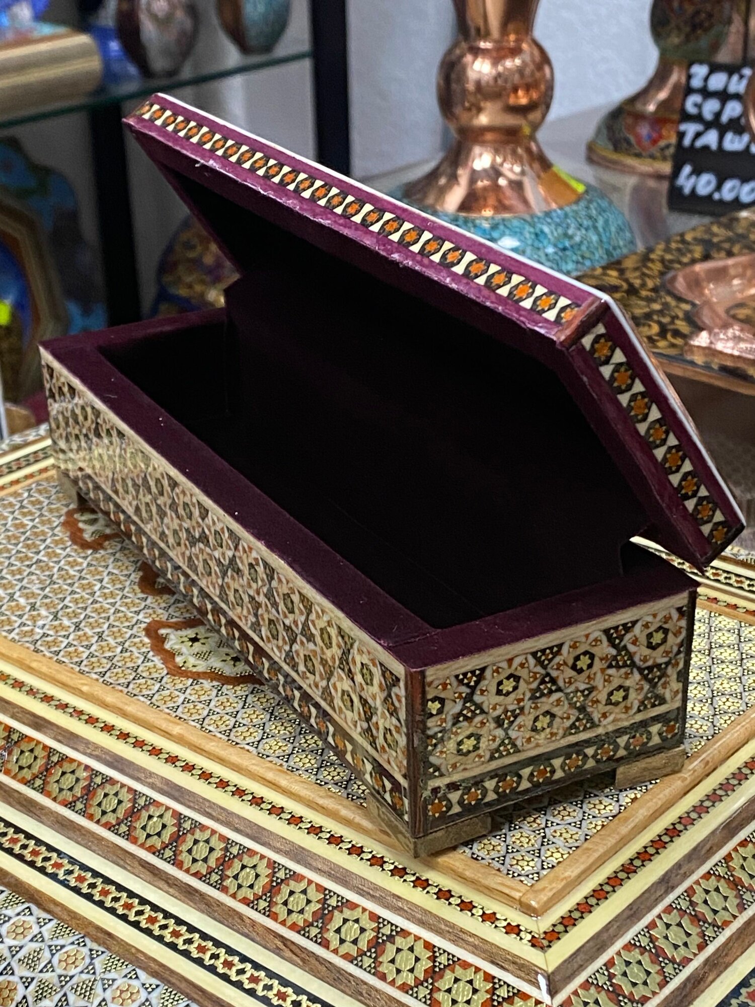 Пенал Персидский базар, каркасный, для карандашей, ручек и фломастеров, коричневый — фото 1