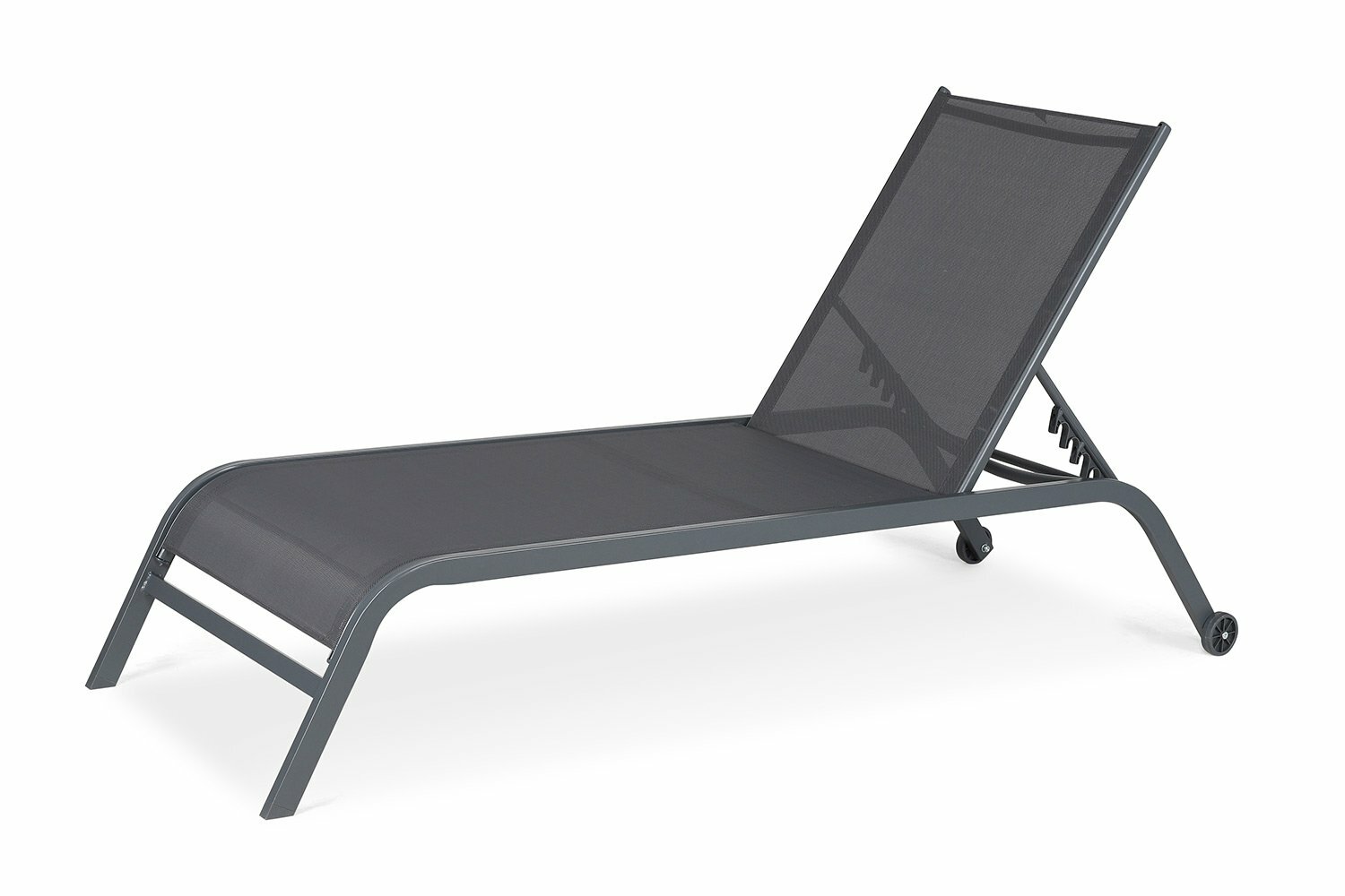 Шезлонг для дачи HOFF Berta 40631T-ST-WHEEL 65х95х186 см цвет тёмно-серый