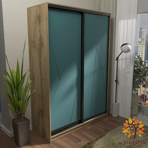 Изображение товара Шкаф-купе ЭльфОла "Геометрия" фасады МДФ с фрезеровкой, 110*45*220 см