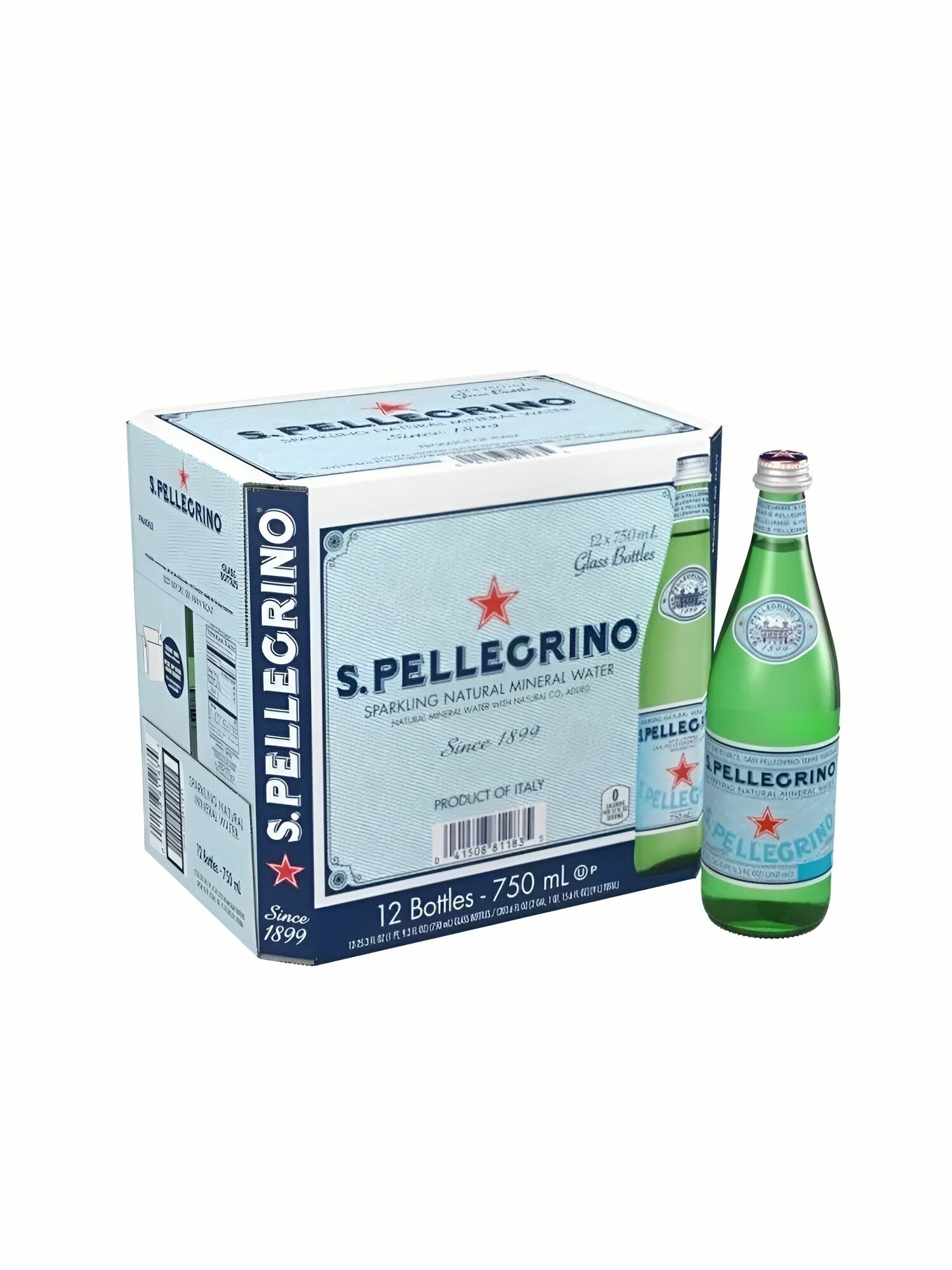 Вода питьевая минеральная San Pellegrino (Сан Пеллегрино) 0,75л х 12шт, стекло