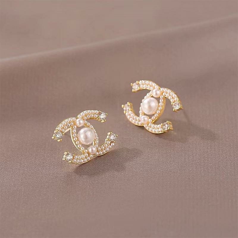 Серьги, белый/золотой — фото 1