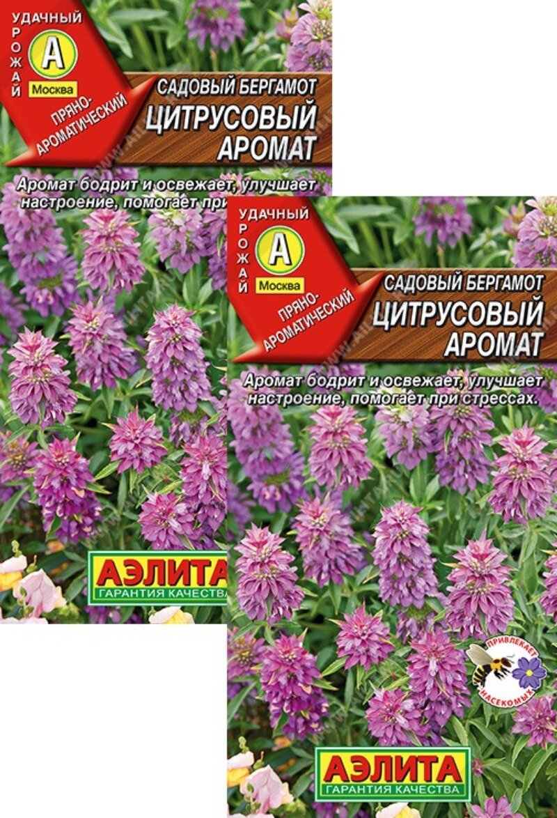Семена Садовый бергамот Цитрусовый аромат (002 г) 2 пакета Агрофирма Аэлита