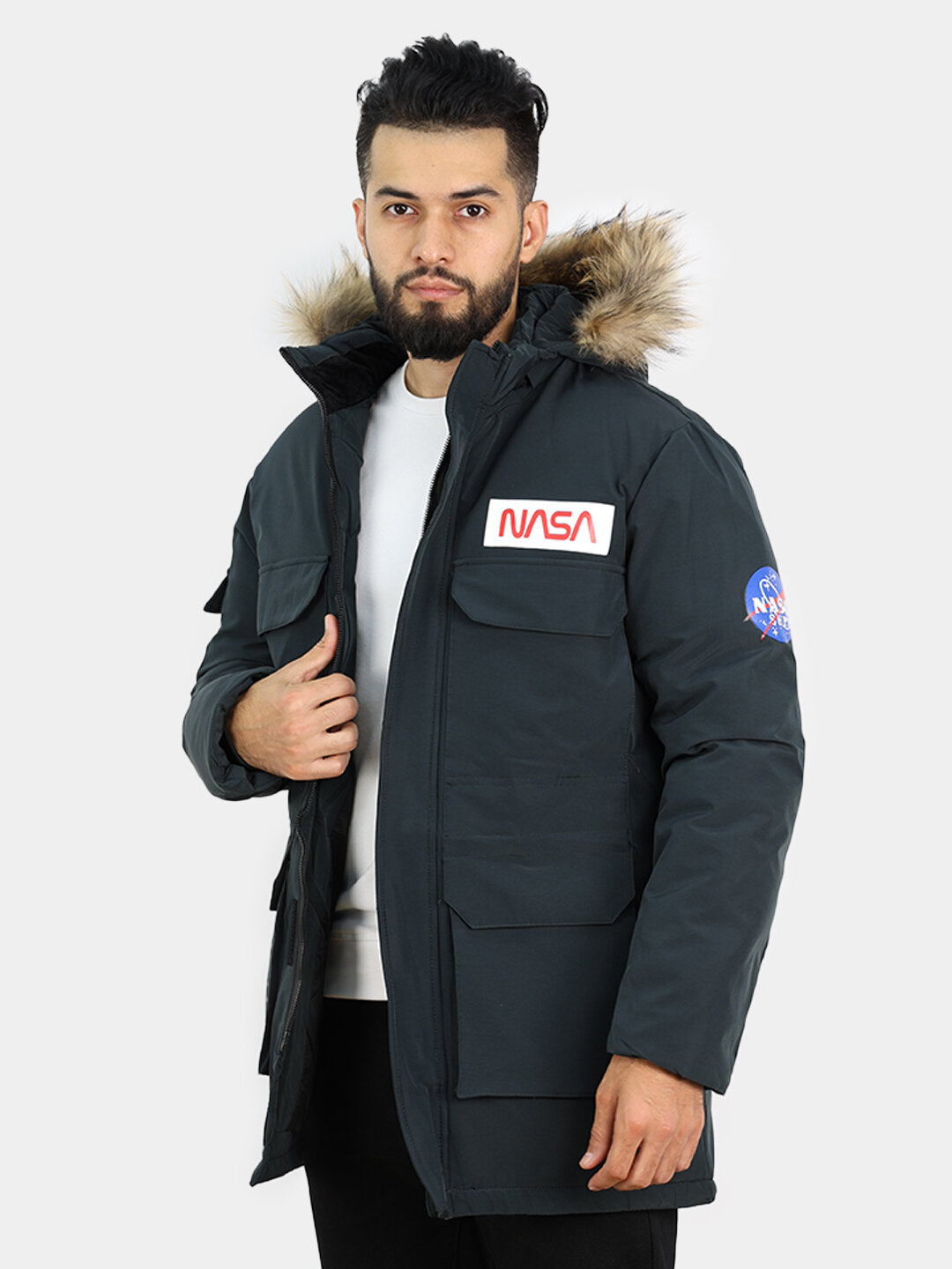 Куртка NASA, размер 50, красный, зеленый