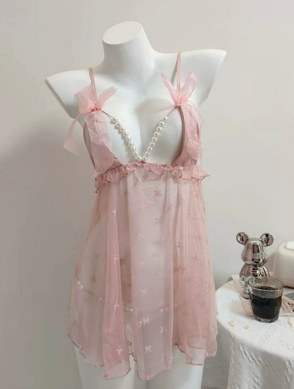 Комплект нижнего белья Пеньюары, размер FreeSize, розовый — фото 1