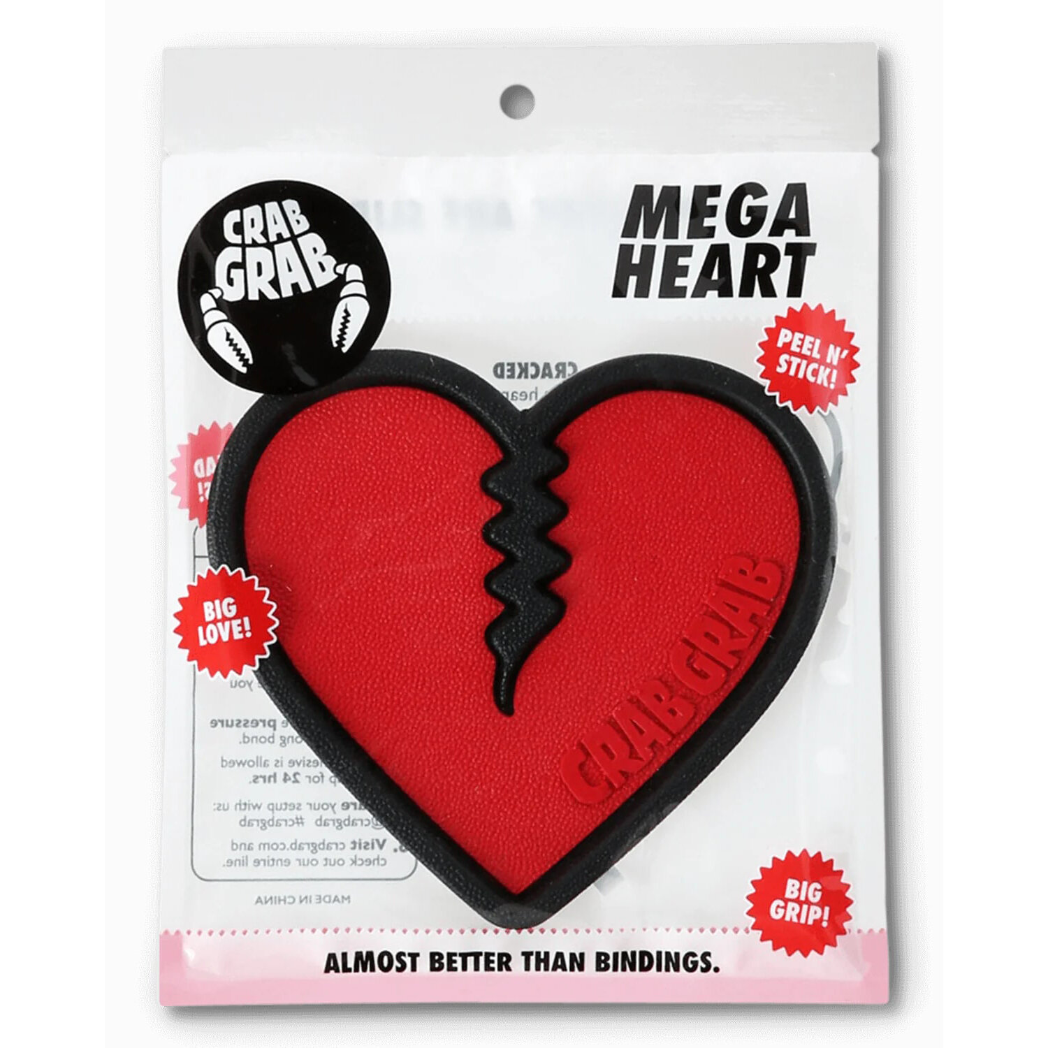 CRAB GRAB MEGA HEART Наклейка на сноуборд CRAB GRAB MEGA HEART RED