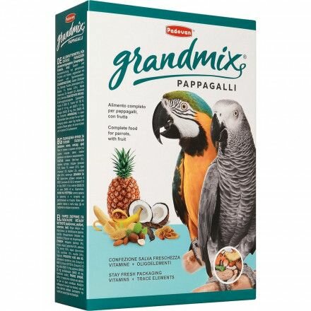 PADOVAN Grandmix Pappagalli Основной корм для Крупных попугаев 600гр.