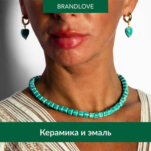 фото Чокер ceramique, керамика, длина 36 см., бирюзовый bl jewelry