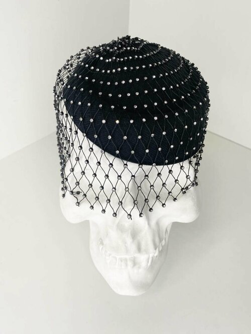 Шляпа Zhaki Шляпка с вуалью, размер 54-59, черный