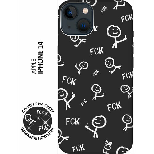 Силиконовый чехол на Apple iPhone 14 / Эпл Айфон 14 с рисунком Fck Pattern W Soft Touch черный силиконовый чехол на apple iphone 14 эпл айфон 14 с рисунком fck