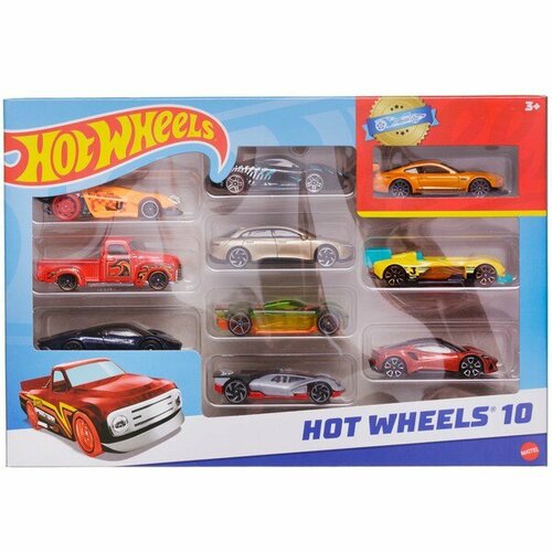 Набор машинок Mattel Hot Wheels Подарочный 10 машинок №21 машинки hot wheels cyberrig 1 64 bfm60 hmg00