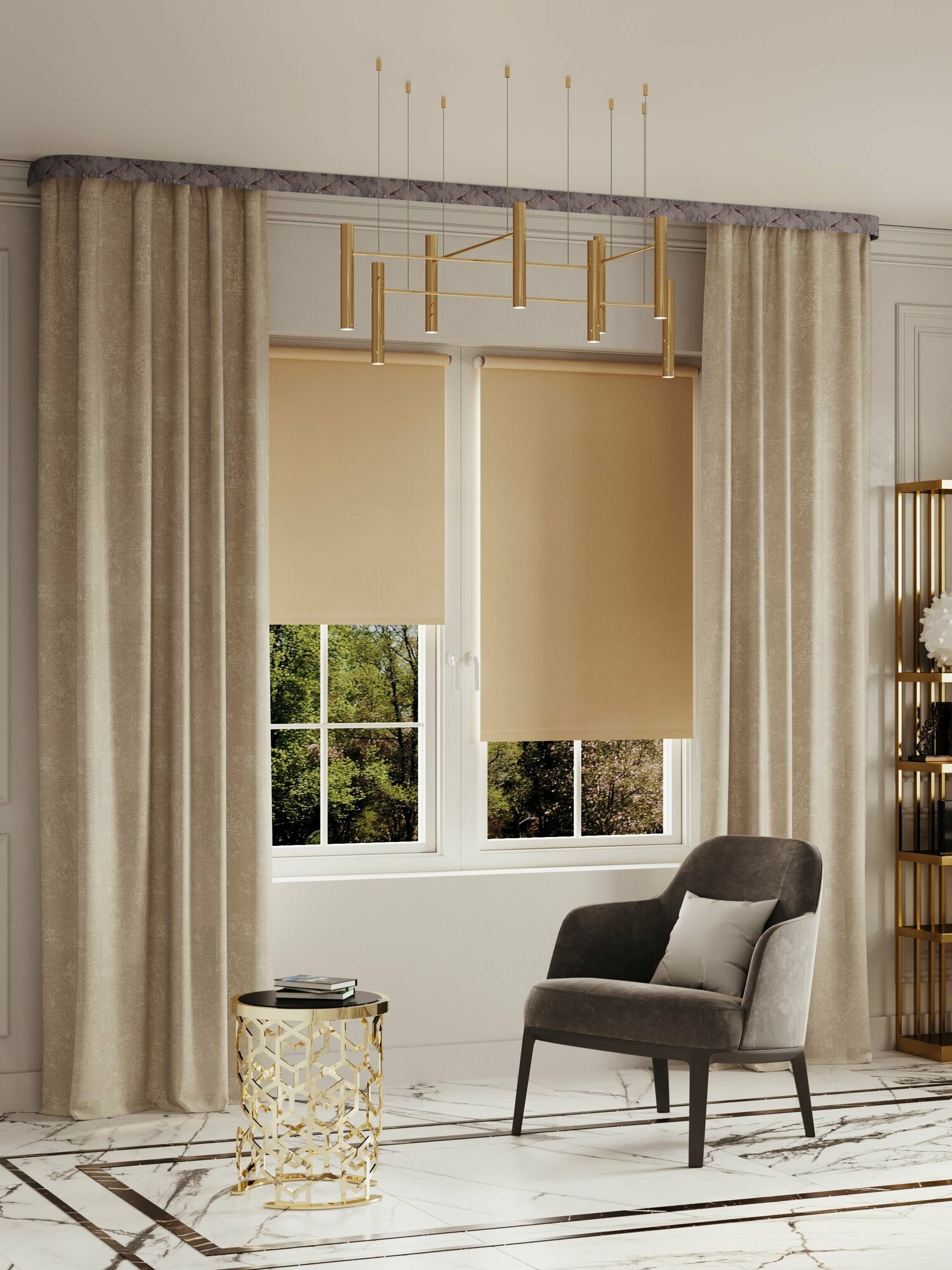 фото Рулонная штора Legrand Блэкаут 50x175 см, латте