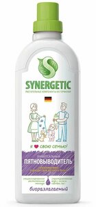 Фото Пятновыводитель для белья SYNERGETIC 1л гипоаллергенный, эко, универсальный, для цветного, белого белья, детский, без запаха