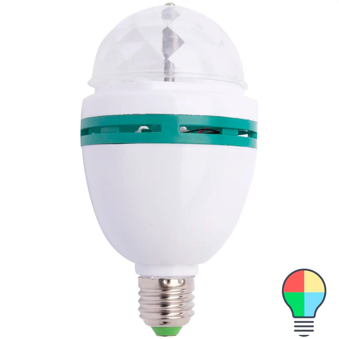 Лампа светодиодная Volpe Disco E27 3 Вт свет RGB