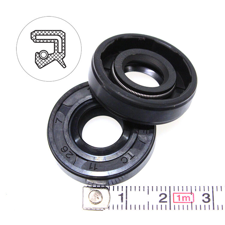 Манжета армированная (Сальник) 11х26х7 (тип 2 / TC) 70NBR (упаковка 2 шт.)