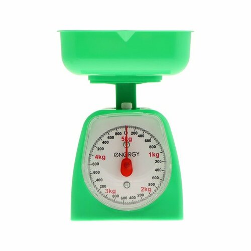 Весы кухонные ENERGY EN-406МК, механические, до 5 кг, зелёные весы механические безмен до 25 кг