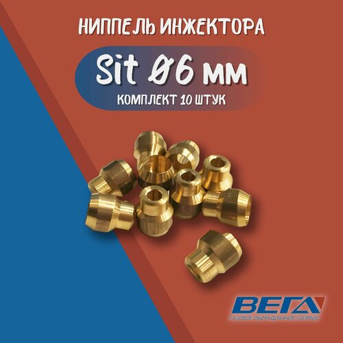 Ниппель инжектора (6 мм) Sit 0.957.015 10 штук