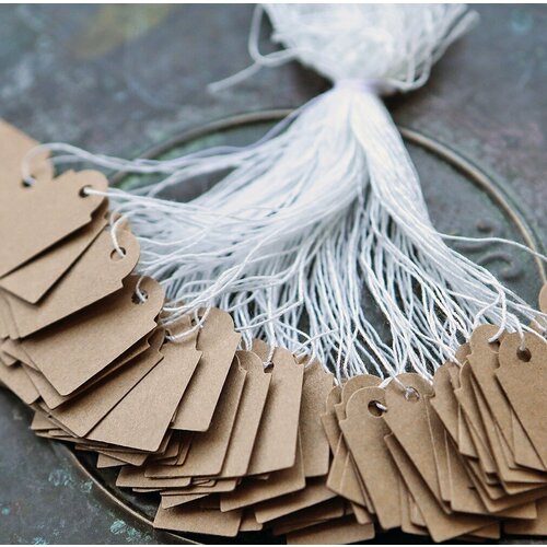 Бирка ярлык тэг шильдик для рукоделия 100 шт 25x15 мм 644₽