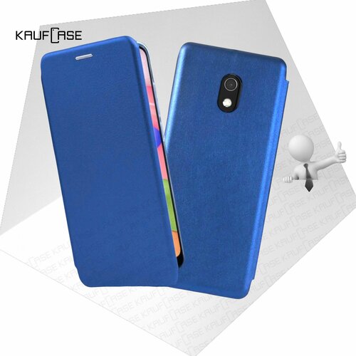 Чехол книжка KaufCase для телефона Xiaomi Redmi 8A (6.22), синий. Трансфомер чехол книжка kaufcase для телефона xiaomi redmi 10a 6 53 золото трансфомер