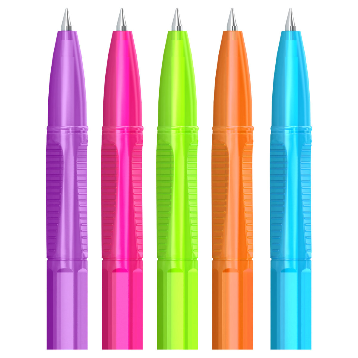 Набор шариковых ручек Berlingo "Tribase Neon", 50шт, синяя, 0,7мм, корпус ассорти, упаковка 50 шт.
