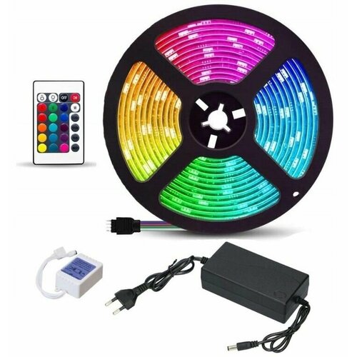 Светодиодная лента RGB с пультом DLED 5м, 12В, IP65, SMD 2835 Многоцветная