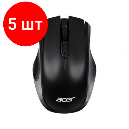 Комплект 5 штук, Мышь компьютерная Acer OMR030, черный