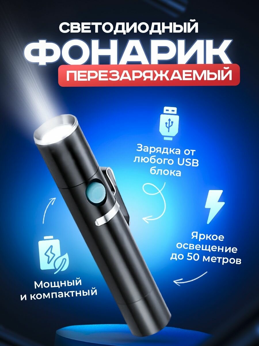 Светодиодный фонарик с магнитом от Shark-Shop