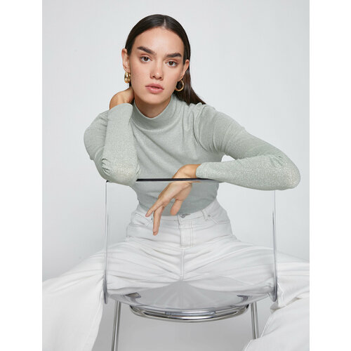 фото Лонгслив koton, размер m, зеленый, белый