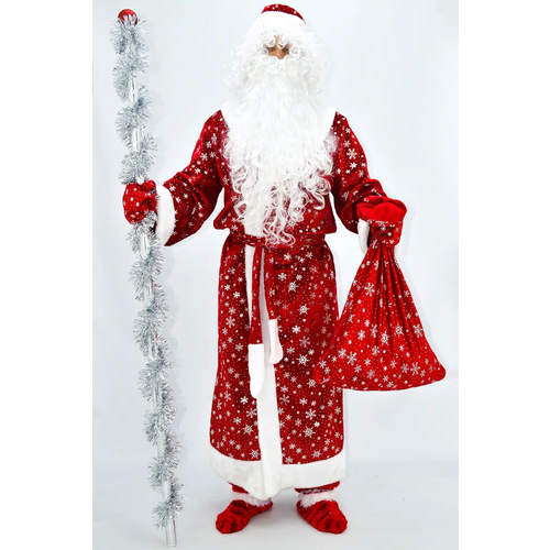 фото Костюм дед мороз карнавальный новогодний красный шапка борода пояс варежки tango plus