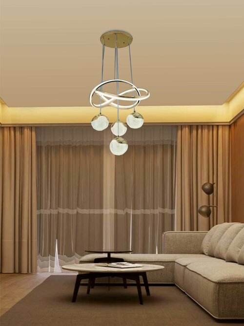 Светодиодная люстра подвесная VertexHome VER-5371GD стиль модерн, на кухню, в детскую, в спальню, в гостиную