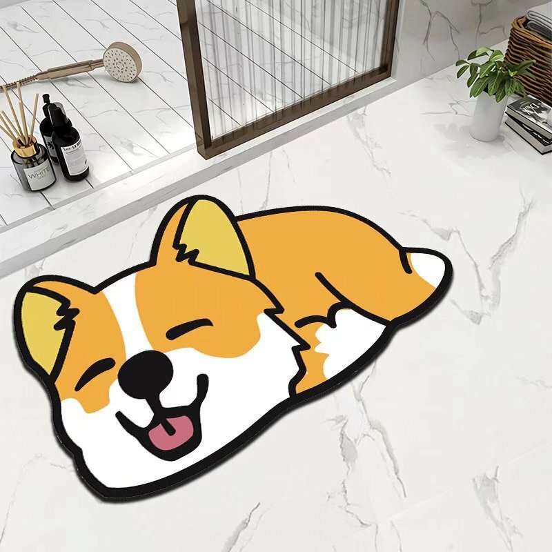 Быстросохнущий противоскользящий коврик, желтый, размер 43х68 см. / Диатомитовый коврик корги