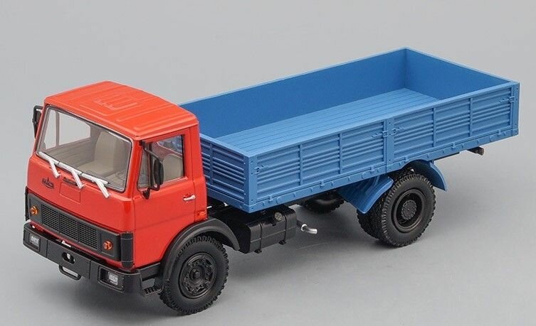 Масштабная модель грузовика коллекционная Минский 5337 бортовой (1987-1994), красный / синий