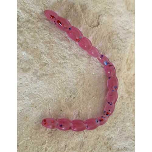 Мягкая силиконовая приманка для мормышки Искусственный Мотыль Bloodworm 50 мм, Пион/Pion мотыль искусственный
