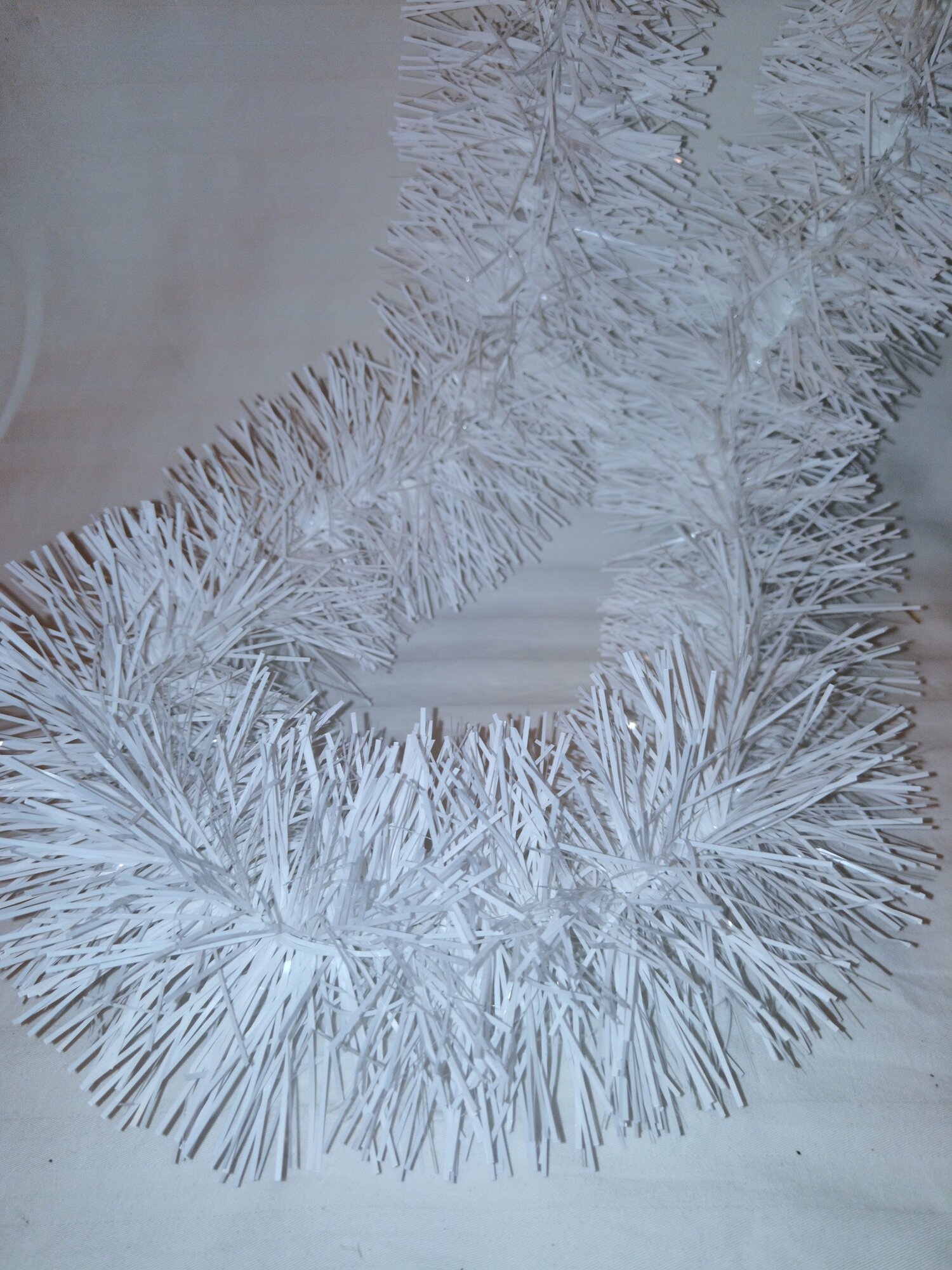 фото Мишура, d-10 см, 2.8 м, Белая, 3 штуки, густая