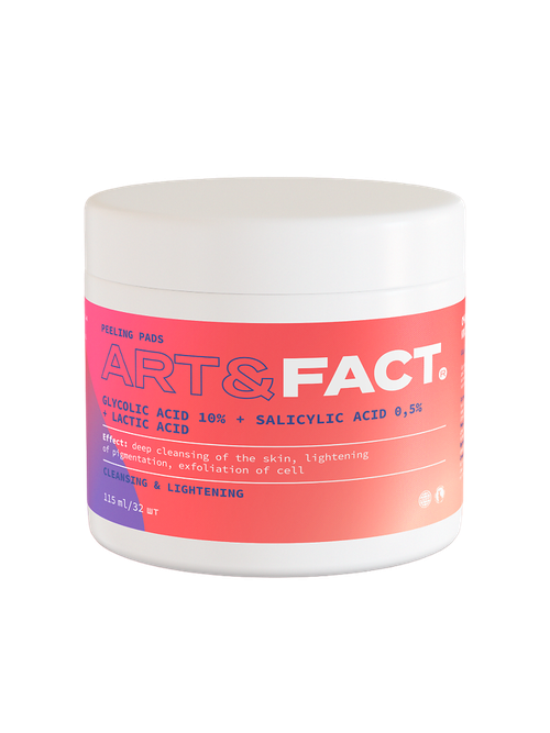 Art&Fact Пилинг-пэды для лица Glycolic acid 10%+Salicylic acid 0,5%+Lactic acid 32 шт