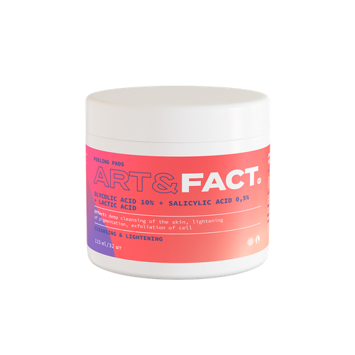 Art&Fact Пилинг-пэды для лица Glycolic acid 10%+Salicylic acid 0,5%+Lactic acid 32 шт