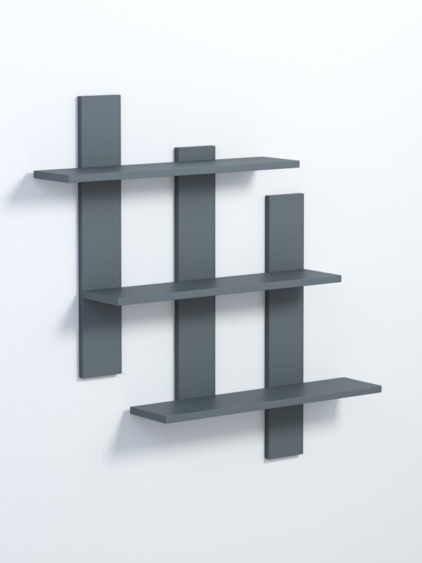 Полка настенная "вайб" №2, Темно-серый. Производитель товара - компания Westcom.