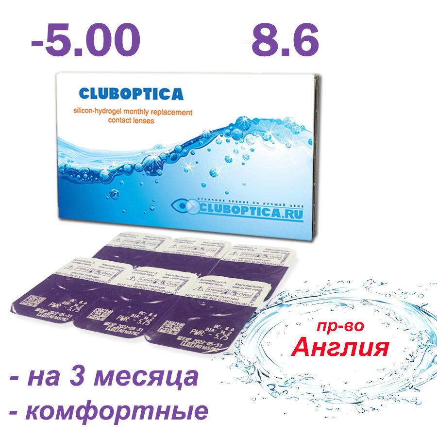 Cluboptica 6 pk/B. C. 8.6/-5.00.