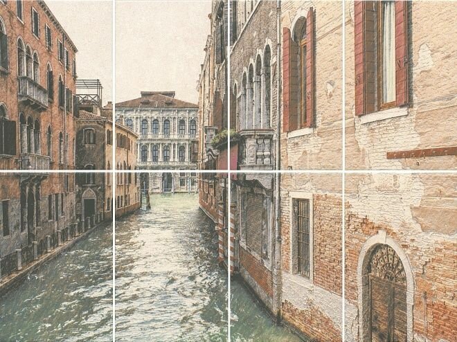 фото NT/A190/8x/8262 Панно Золотой пляж Venezia, панно из 8 частей 20х30 (размер каждой части) 80*60
